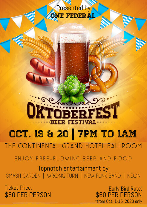 OKTOBERFEST | Hotel Club Bar Event Flyer A6 template